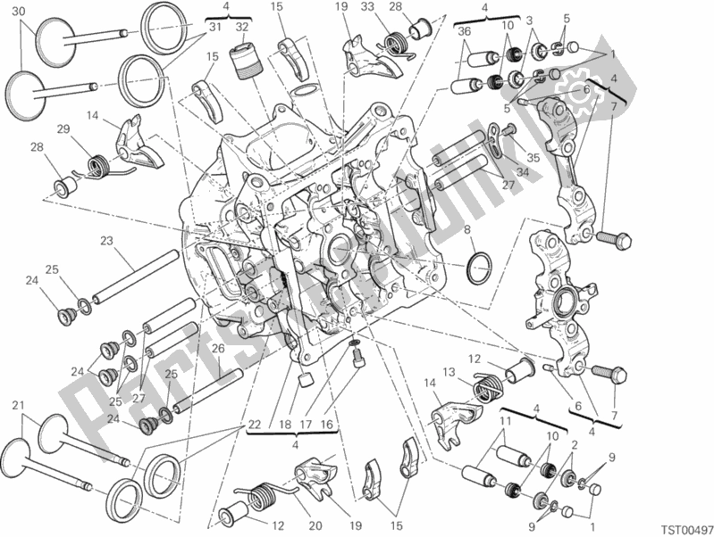 All parts for the Horizontal Head of the Ducati Superbike 1199 Panigale R 2013